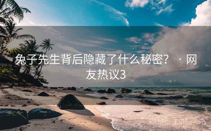 兔子先生背后隐藏了什么秘密? · 网友热议3