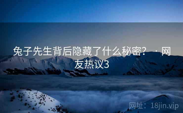 兔子先生背后隐藏了什么秘密? · 网友热议3 兔子先生背后隐藏了什么秘密? · 网友热议3