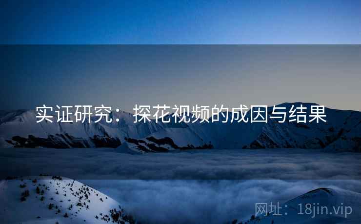 实证研究:探花视频的成因与结果
