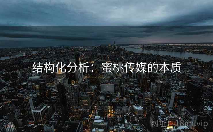 结构化分析:蜜桃传媒的本质 结构化分析:蜜桃传媒的本质